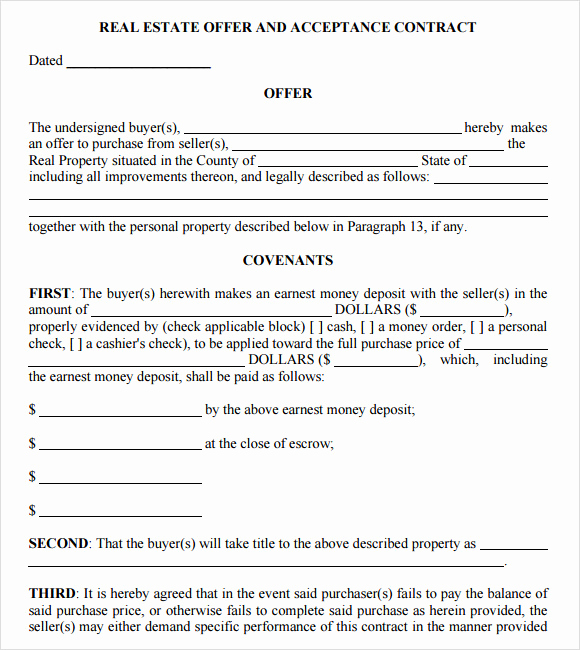 Simple Real Estate Contract Best Of Real Estate Purchase Agreement 9 Free Samples