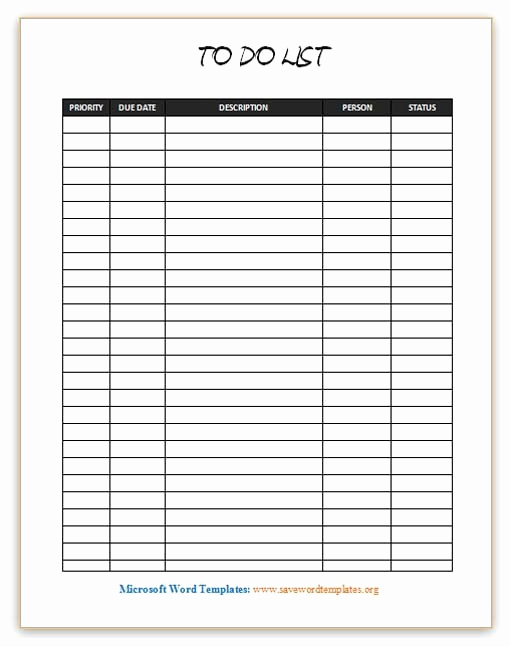 To Do List Template Word Beautiful to Do List Template