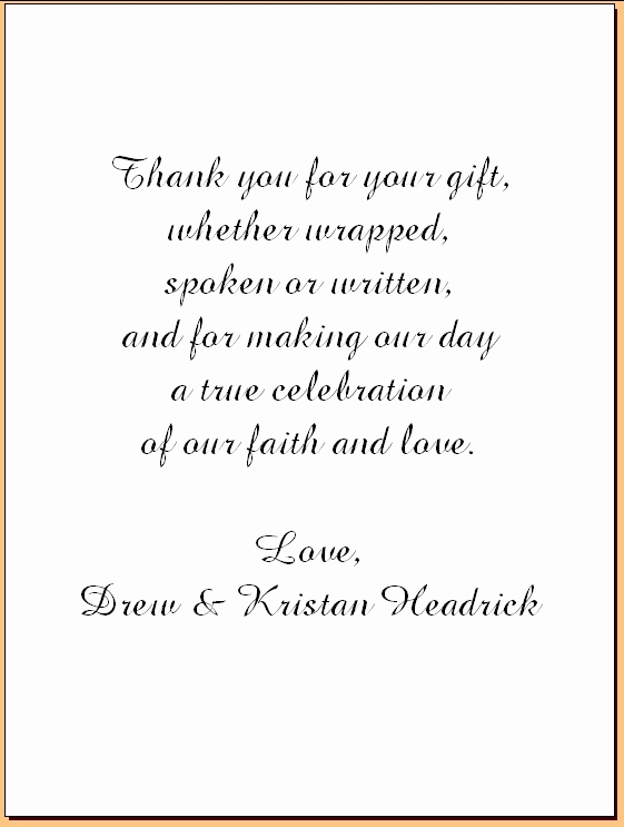 Wedding Thank You Note Template New Wedding Thank You Note Template 2018