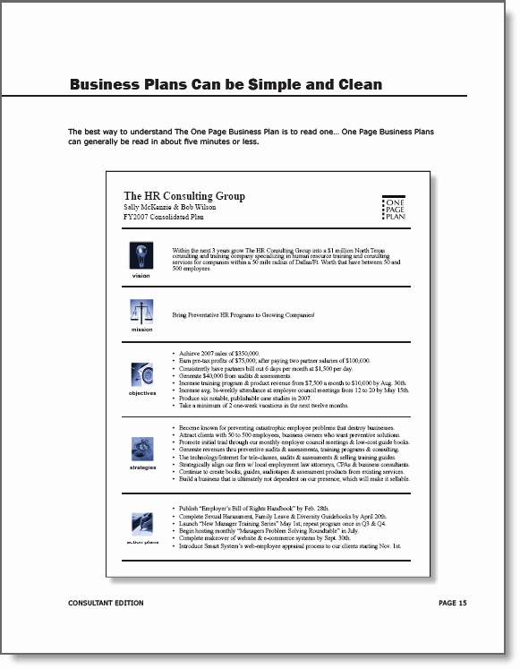 1 Page Business Plan Inspirational the E Page Business Plan