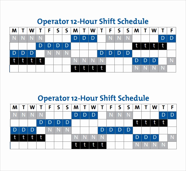 shift schedule template