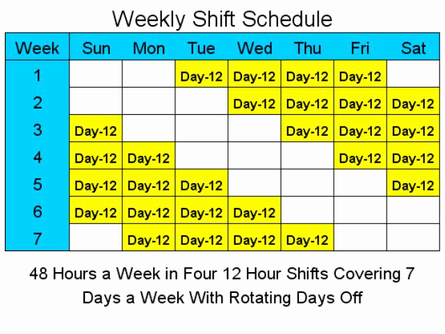 12 Hour Shift Schedule Luxury 12 Hour Shift Schedule with 7 Days F