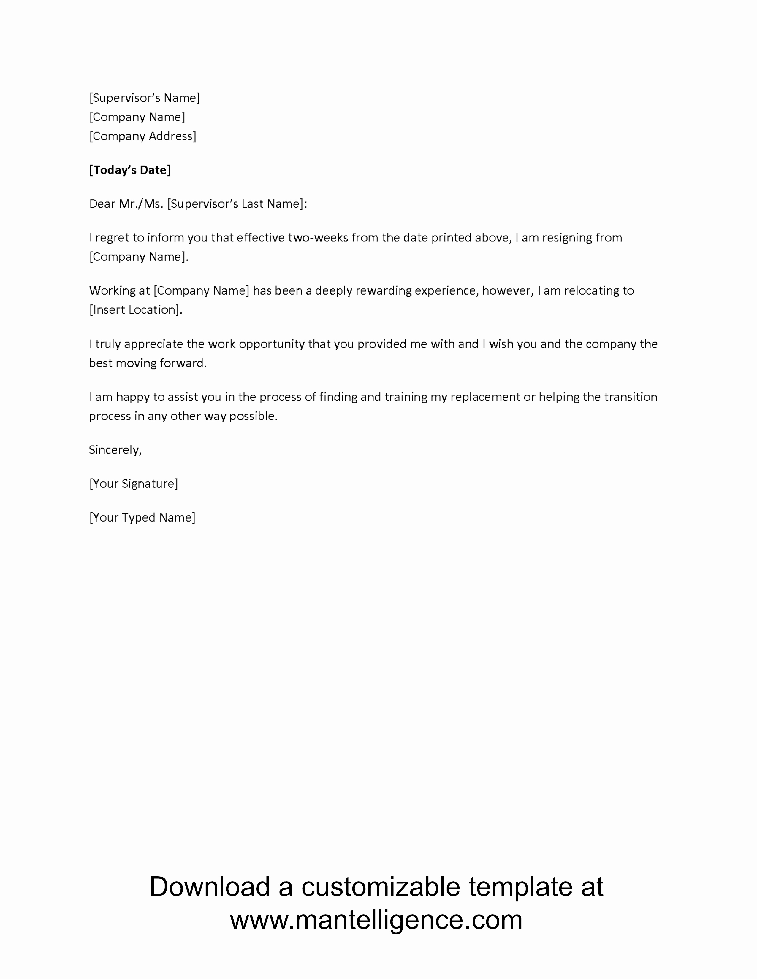 2 Week Notice Letter Template Unique 3 Highly Professional Two Weeks Notice Letter Templates