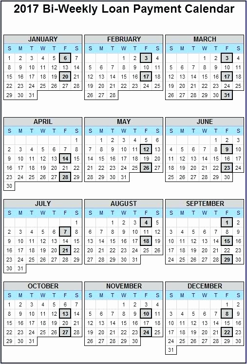 2019 Biweekly Payroll Calendar Template Inspirational Biweekly Payroll Calendar 2017 Template