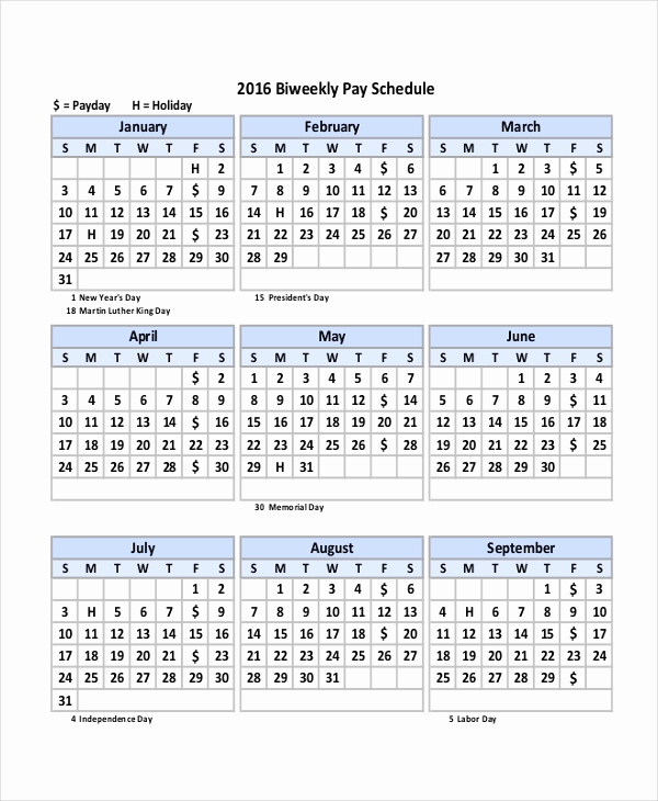 2019 Biweekly Payroll Calendar Template Unique Payroll Calendar Template 10 Free Excel Pdf Document