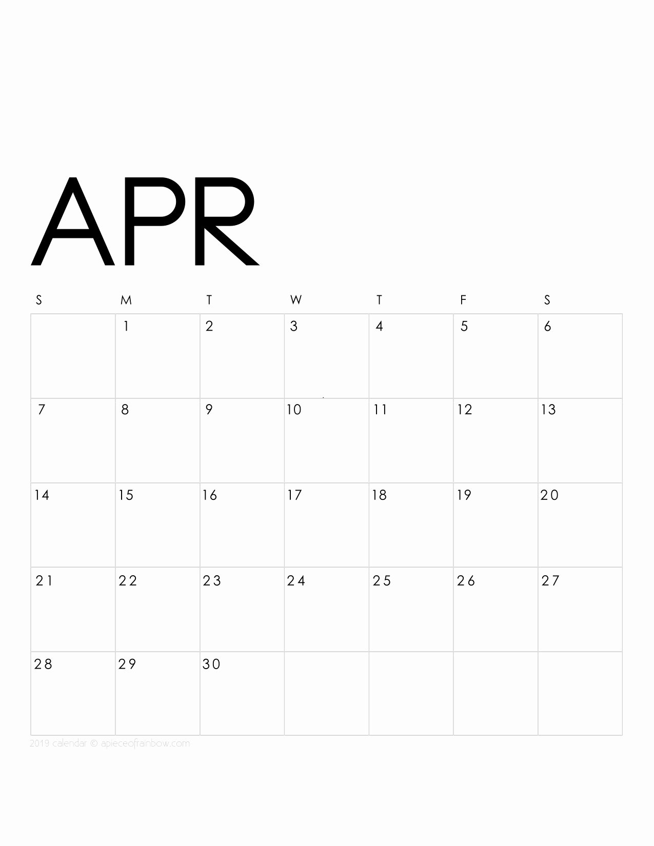 2019 Monthly Calendar Template Beautiful Printable April 2019 Calendar Monthly Planner 2 Designs