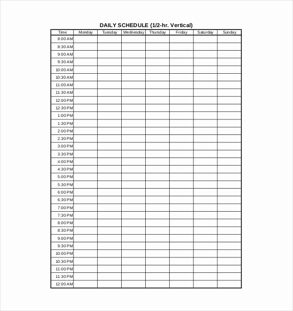 24 Hour Schedule Template Elegant 30 Daily Planner Templates Pdf Doc