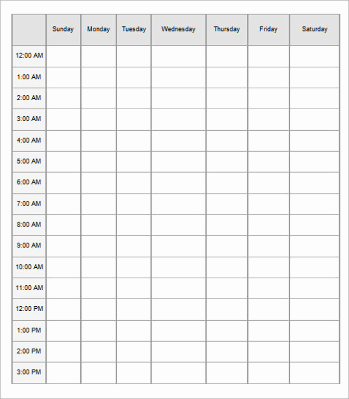 24 Hour Schedule Template Inspirational 47 Hourly Schedule Templates Free Excel Word Doc Pdf