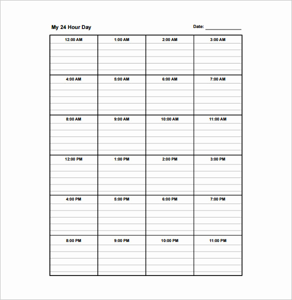 24 Hour Schedule Template Lovely 9 Daily Schedule Templates Doc Pdf