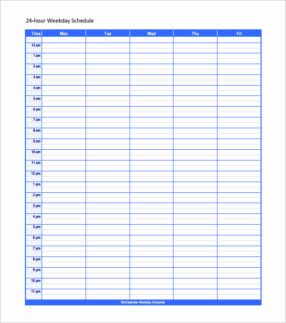 24 Hour Schedule Template Luxury Work Schedule Templates – 9 Free Word Excel Pdf format