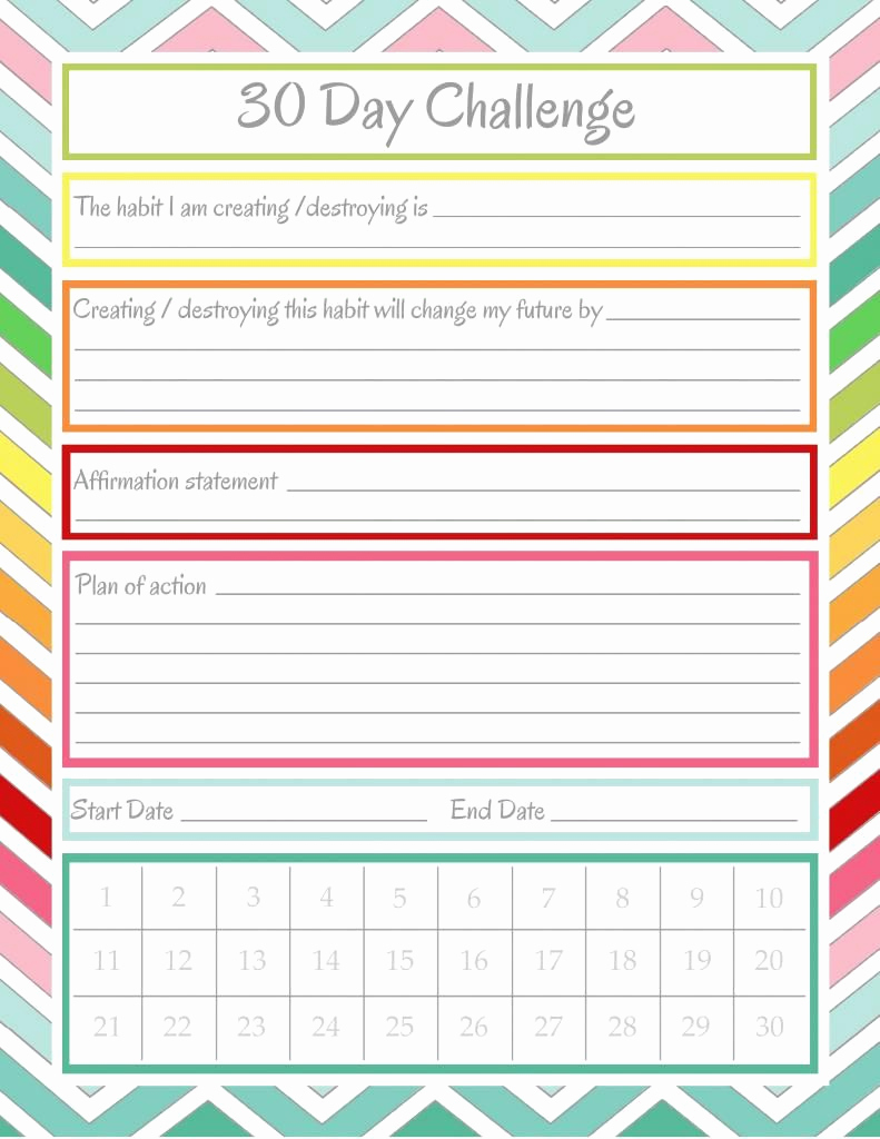 30 Day Calendar Template Fresh 30 Day Challenge Ultimate Life Planning System