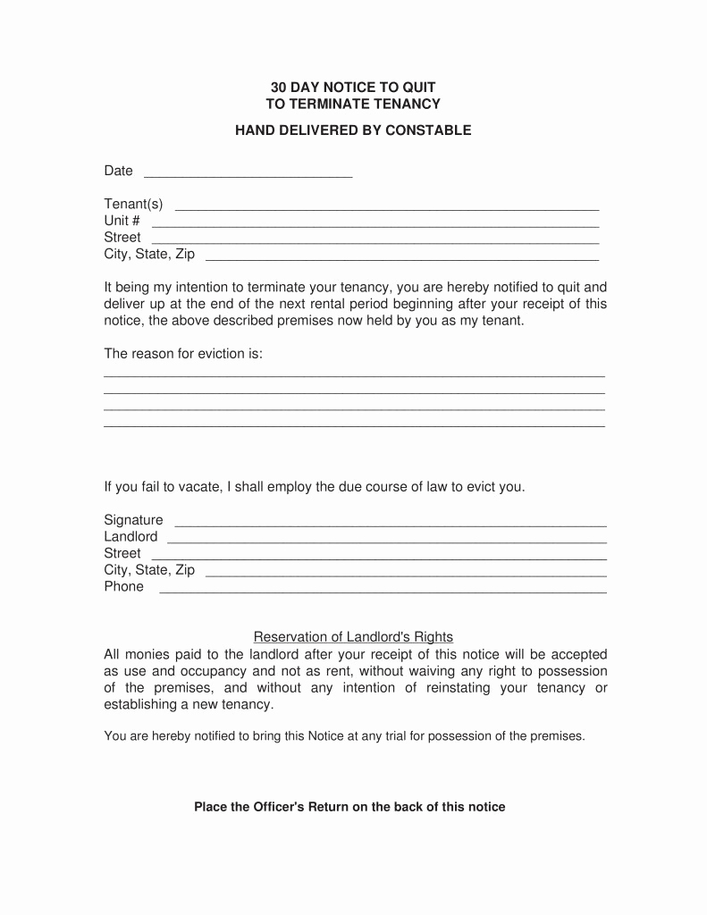 30 Day Notice Template Unique 18 30 Day Eviction Notice Pdf