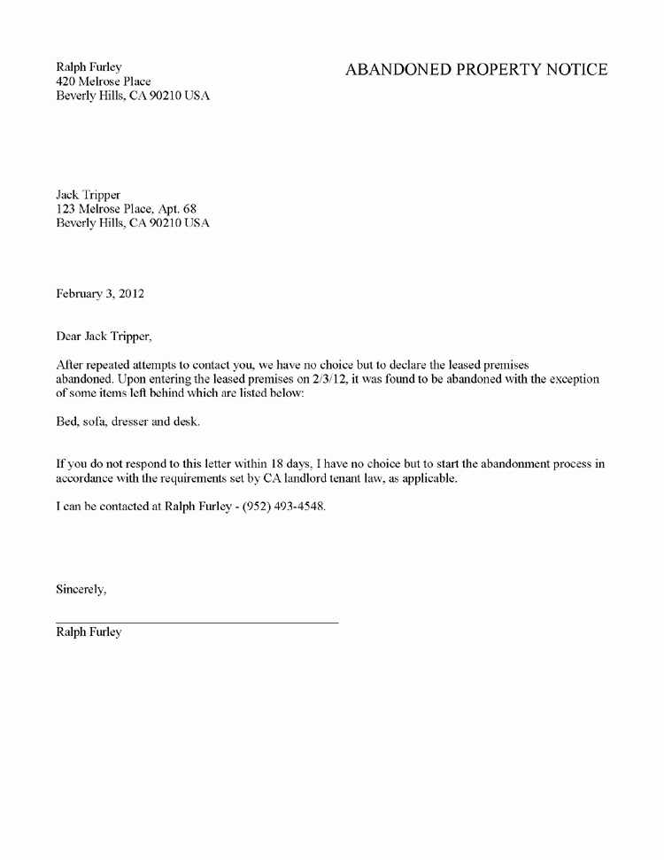 30 Days Notice Letter Luxury Printable Sample Tenant 30 Day Notice to Vacate form