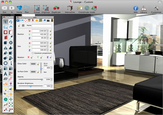 3d Modeling software Mac Unique Interiors Pro Features