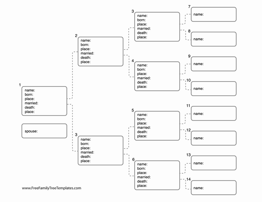 4 Generation Pedigree Chart Best Of 4 Generation Ancestor Chart – Free Family Tree Templates