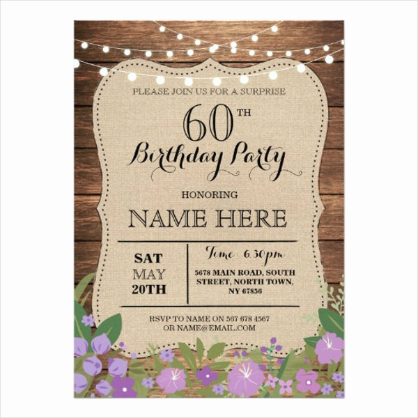 60 Th Birthday Invitation Best Of 83 Birthday Invitations Word Psd Ai Eps