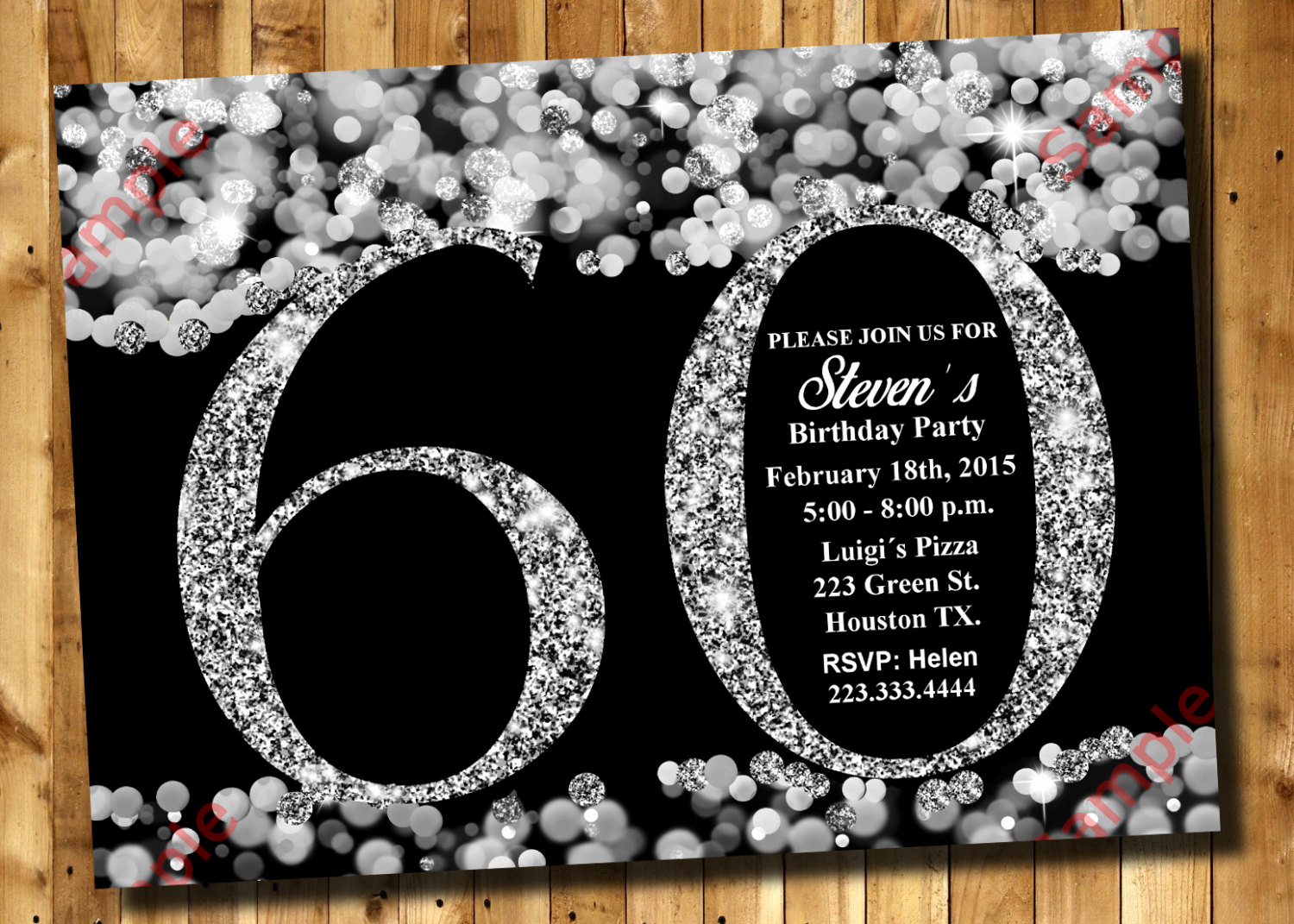 60 Th Birthday Invitation Luxury 60th Birthday Invitation Silver Glitter Invitation Adult
