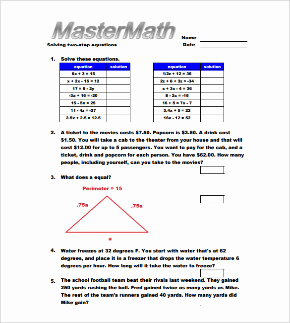 7th Grade Algebra Worksheets New 13 7th Grade Algebra Worksheet Templates – Free Word