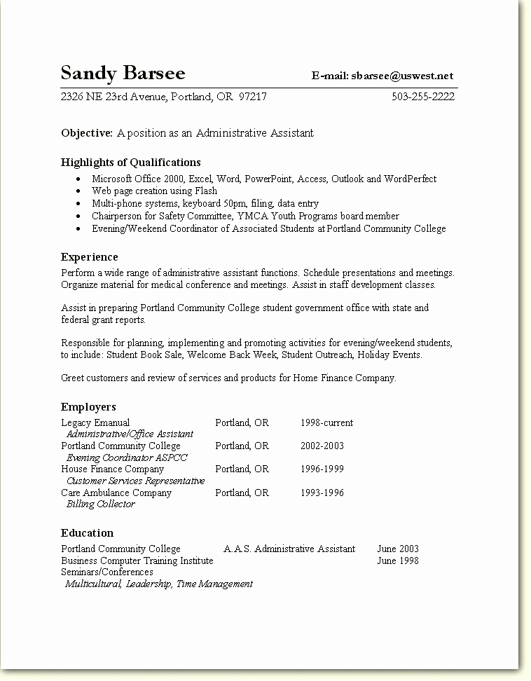 Administrative assistant Resume Objective Inspirational Sample Objective Resume for Administrative assistant