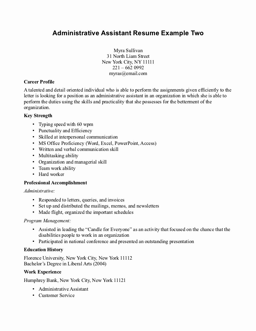 Administrative assistant Resume Objective Lovely Objective In Resume for Admi assistant Persueing Career