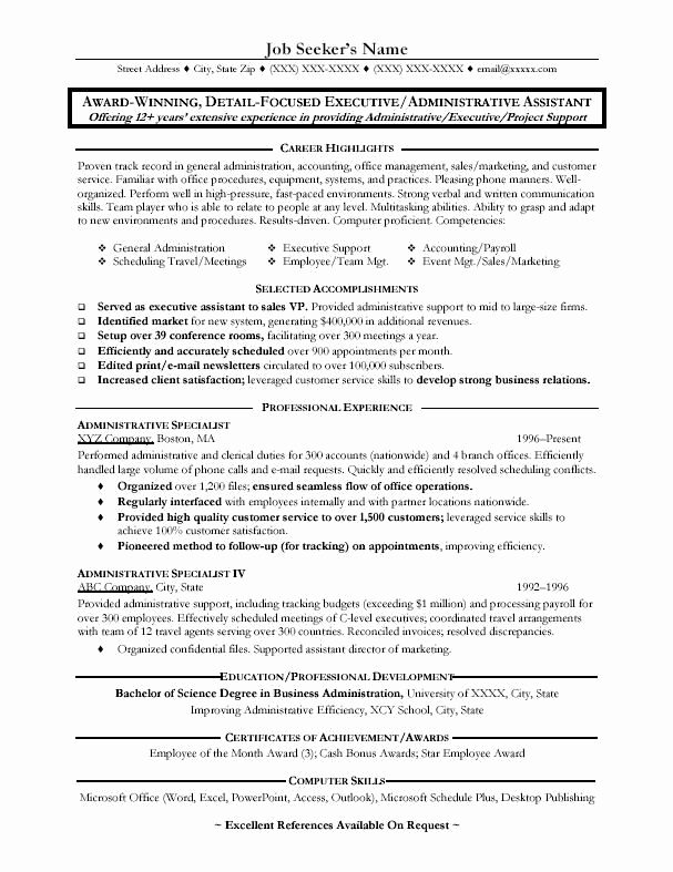Administrative assistant Resume Objective Luxury Great Administrative assistant Resumes