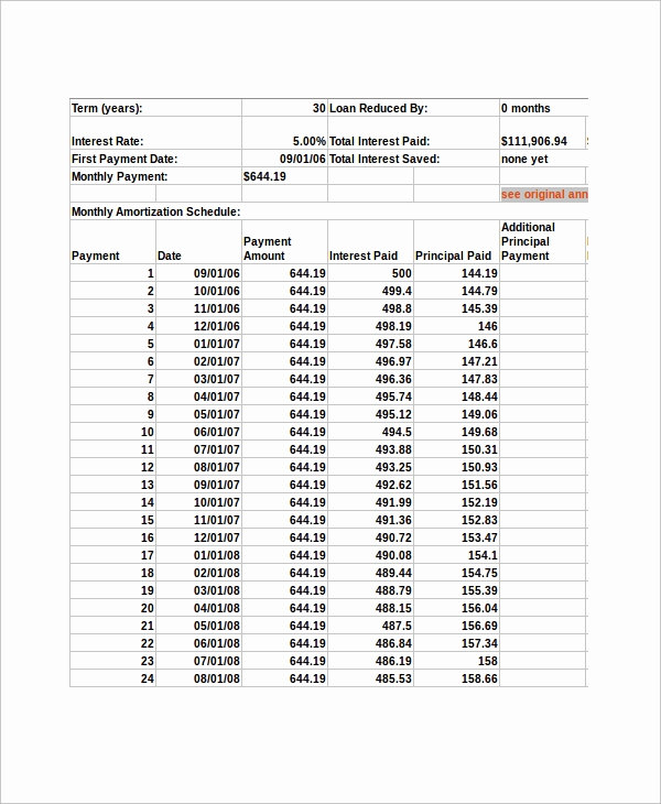 Amortization Schedule Excel Template Unique 8 Excel Amortization Schedule Samples
