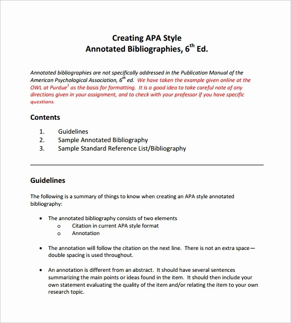 Annotated Bibliography Template Apa Awesome Apa Annotated Bibliography Template