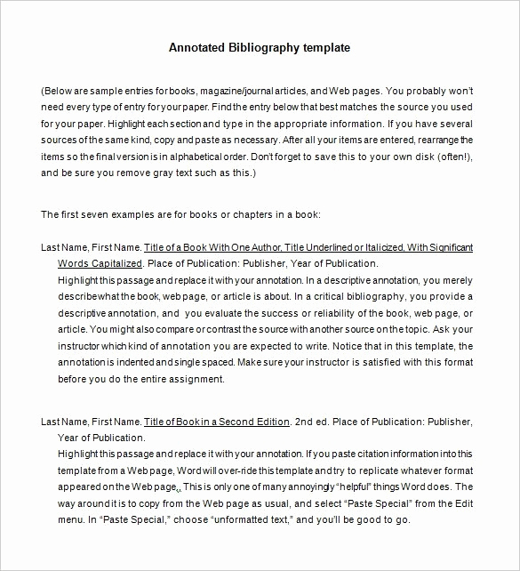 Annotated Bibliography Template Apa Inspirational Apa Annotated Bibliography Template