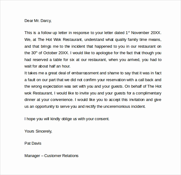 Apology Letter to Customers Fresh Sample Apology Letter to Customer 7 Documents In Pdf Word