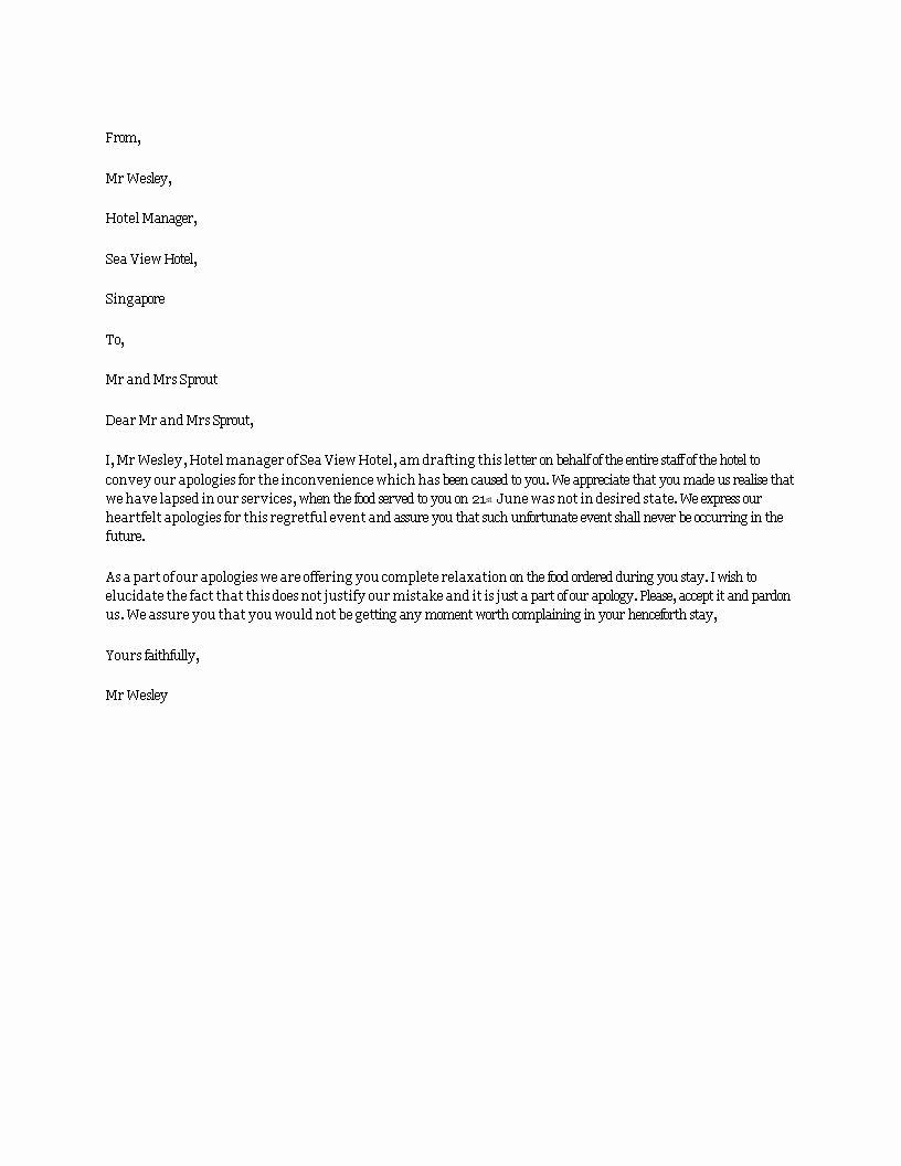 Apology Letter to Customers New Free Apology Letter In Response to Customer Plaint