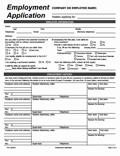 Application for Employment Templates Awesome Application Employment Free Download Create Edit Fill