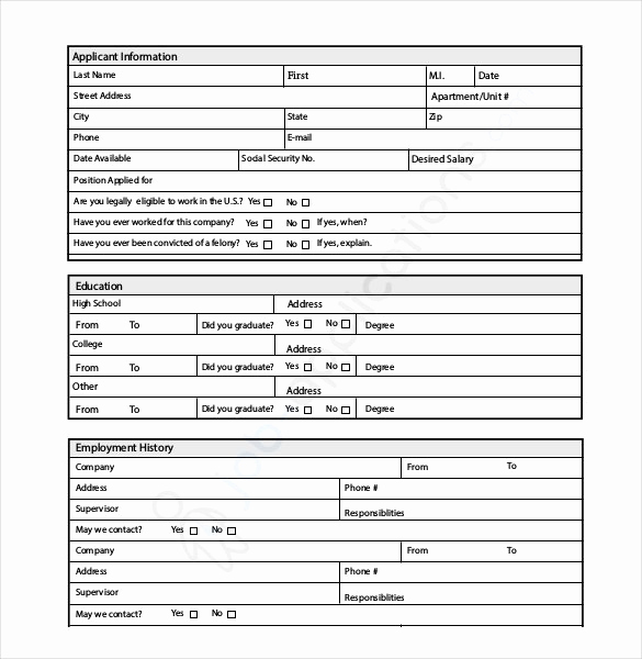 Application for Employment Templates Unique Job Application Template 19 Examples In Pdf Word
