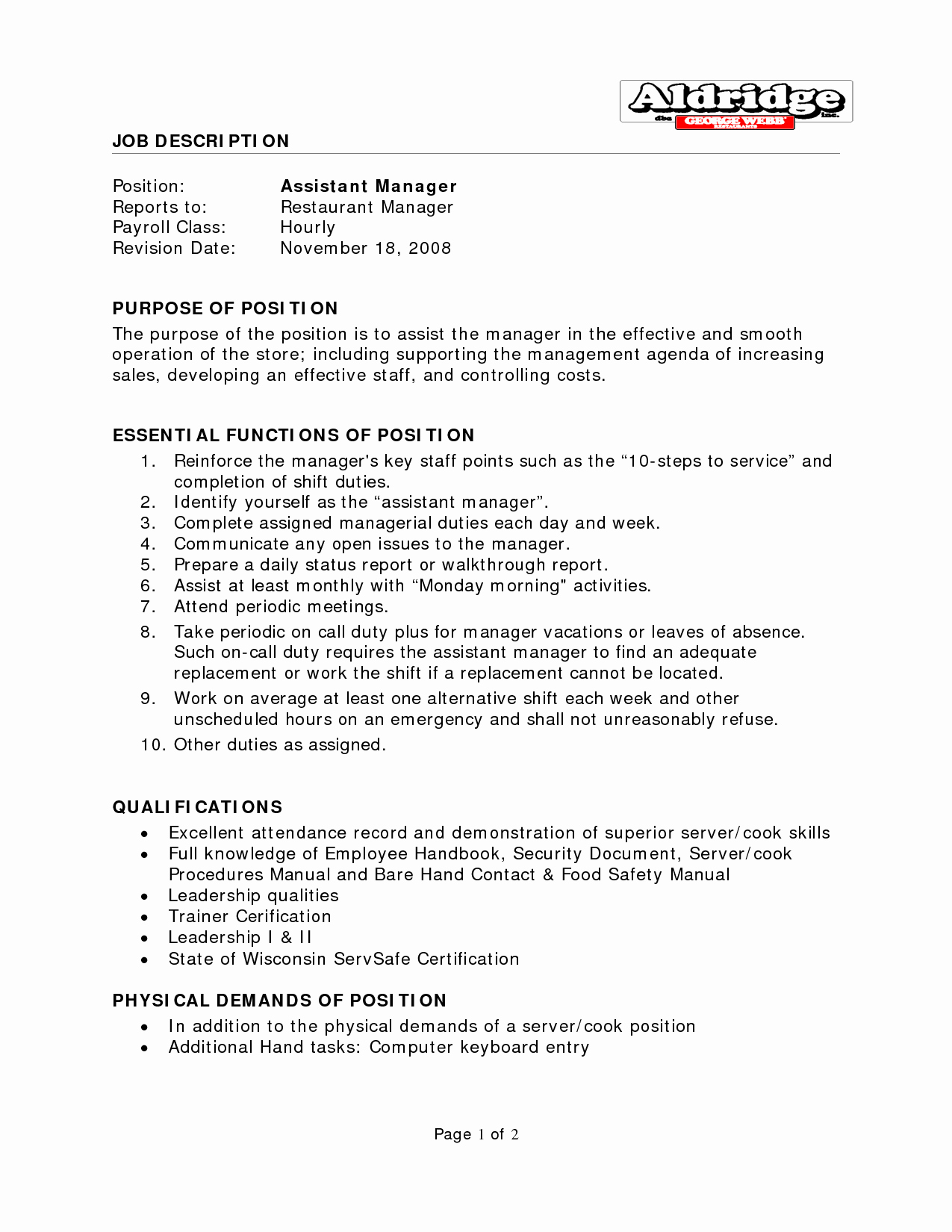 Assistant Property Manager Job Descriptions Beautiful Best S Of Restaurant Manager Job Description