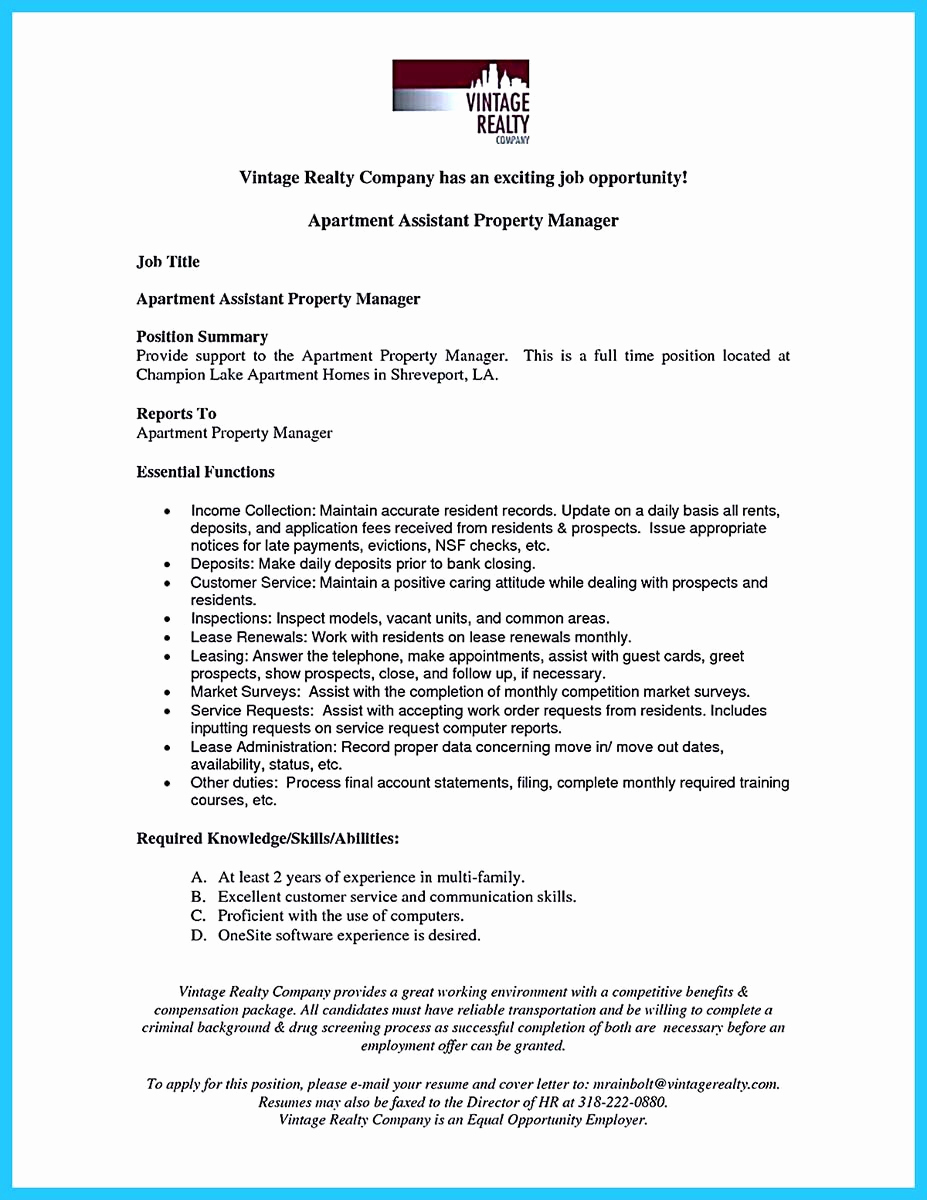 Assistant Property Manager Resume Fresh Writing A Great assistant Property Manager Resume