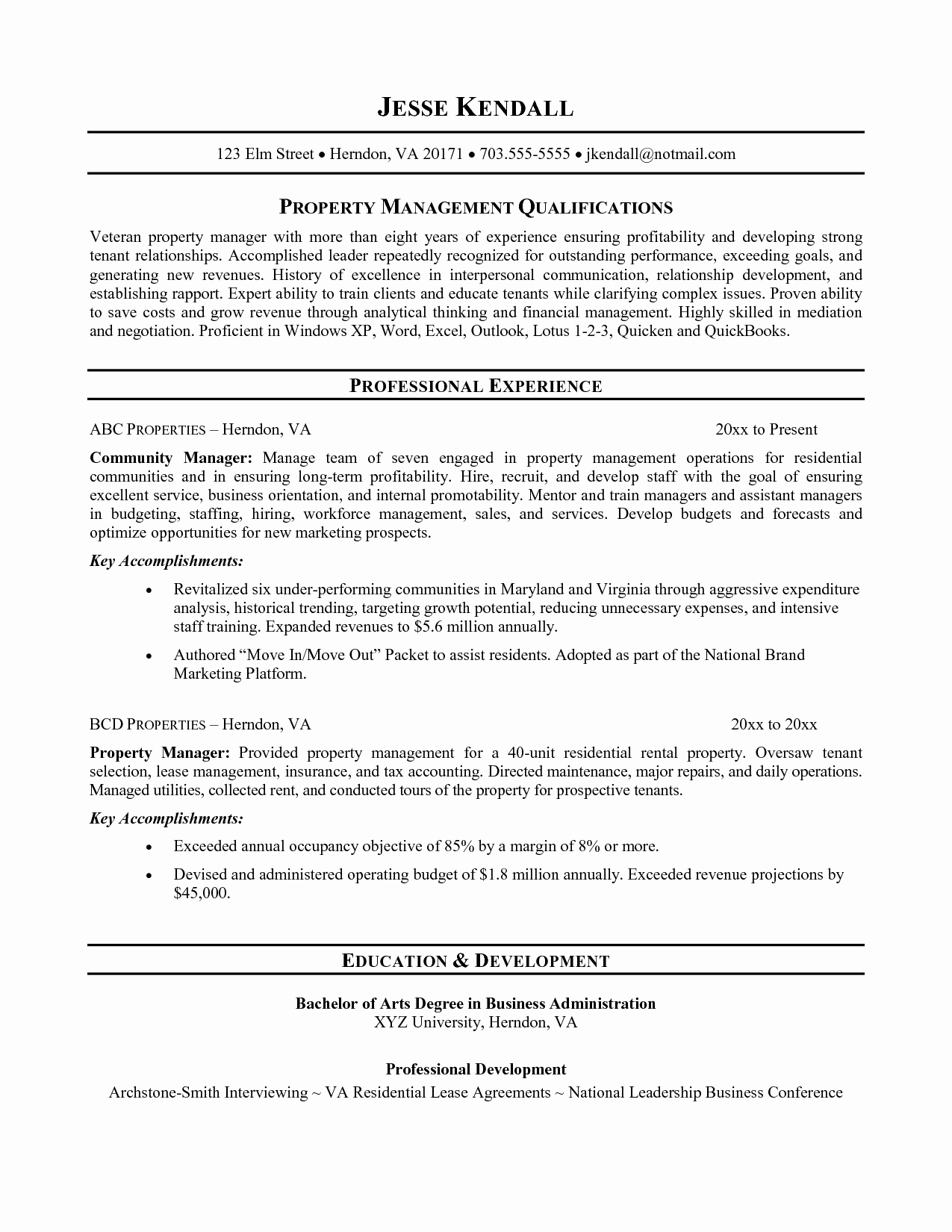 Assistant Property Manager Resume Unique Property Manager Resume Objective