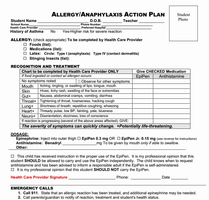 Asthma Action Plan form Inspirational Our Food Allergy Story Back to School Little Red Window