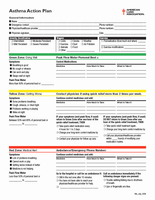 Asthma Action Plan form Luxury Create An asthma Action Plan