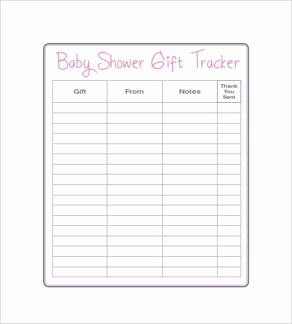 Baby Shower Gift Lists Lovely Baby Shower Gift List Template – 8 Free Word Excel Pdf