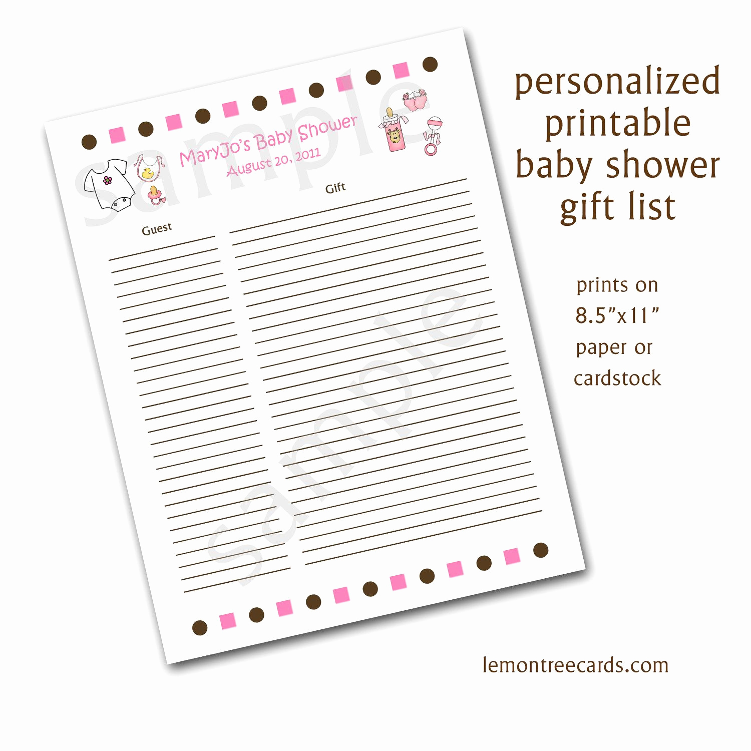Baby Shower Gift Lists New Free Printable Baby Shower Checklist