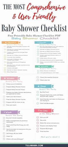 Baby Shower Planning Check List Awesome Baby Shower Checklist to Help Plan the Perfect Baby Shower