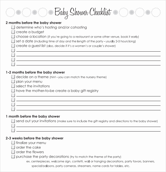 Baby Shower Planning Check List Unique Sample Baby Shower Checklist 9 Documents In Word Pdf