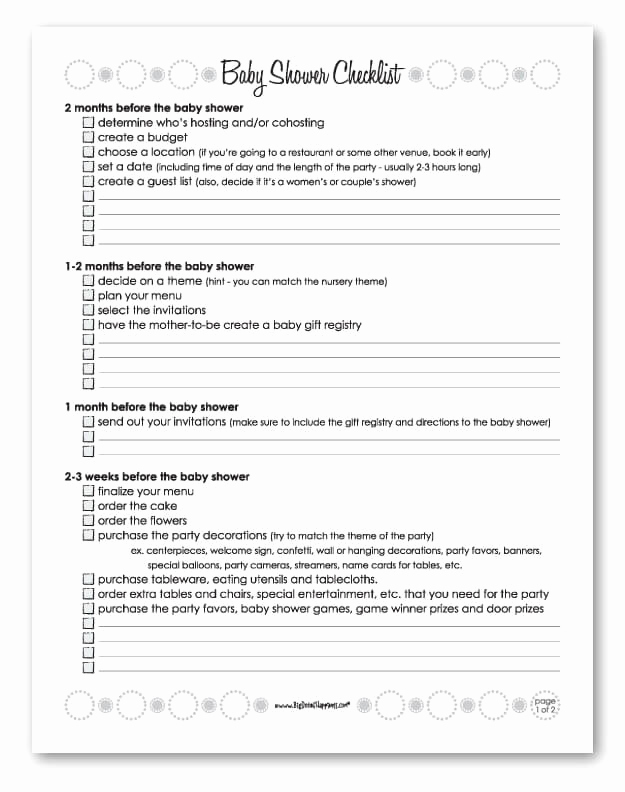 Baby Shower Planning Checklist Beautiful the Checklist Of Baby Shower Planning Guide