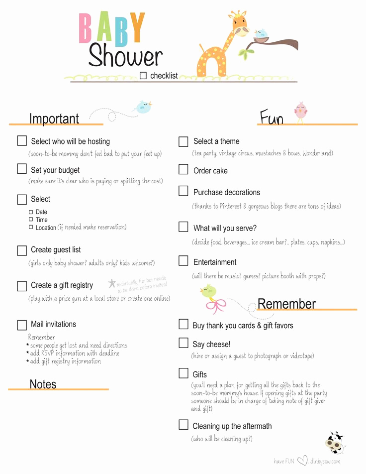 Baby Shower Planning Checklist Fresh Free Printable Baby Shower Checklist
