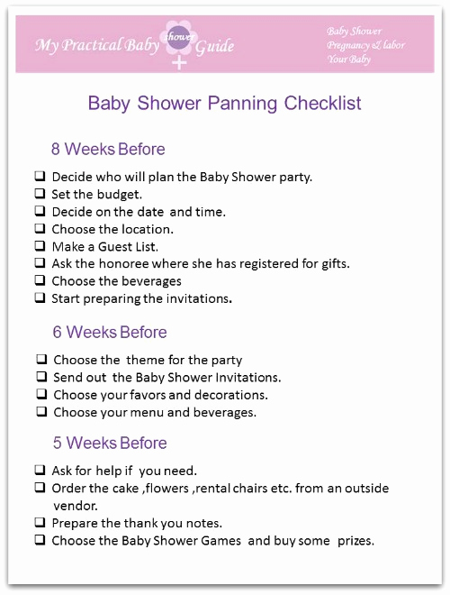 Baby Shower Planning Checklist Lovely How to Plan A Baby Shower My Practical Baby Shower Guide
