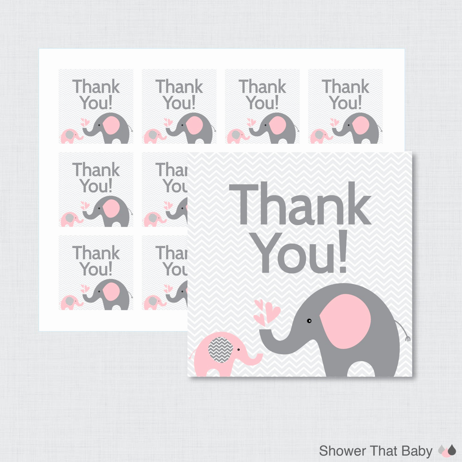 Baby Shower Thank You Tags Elegant Printable Elephant Baby Shower Favor Tags Thank You Tag for
