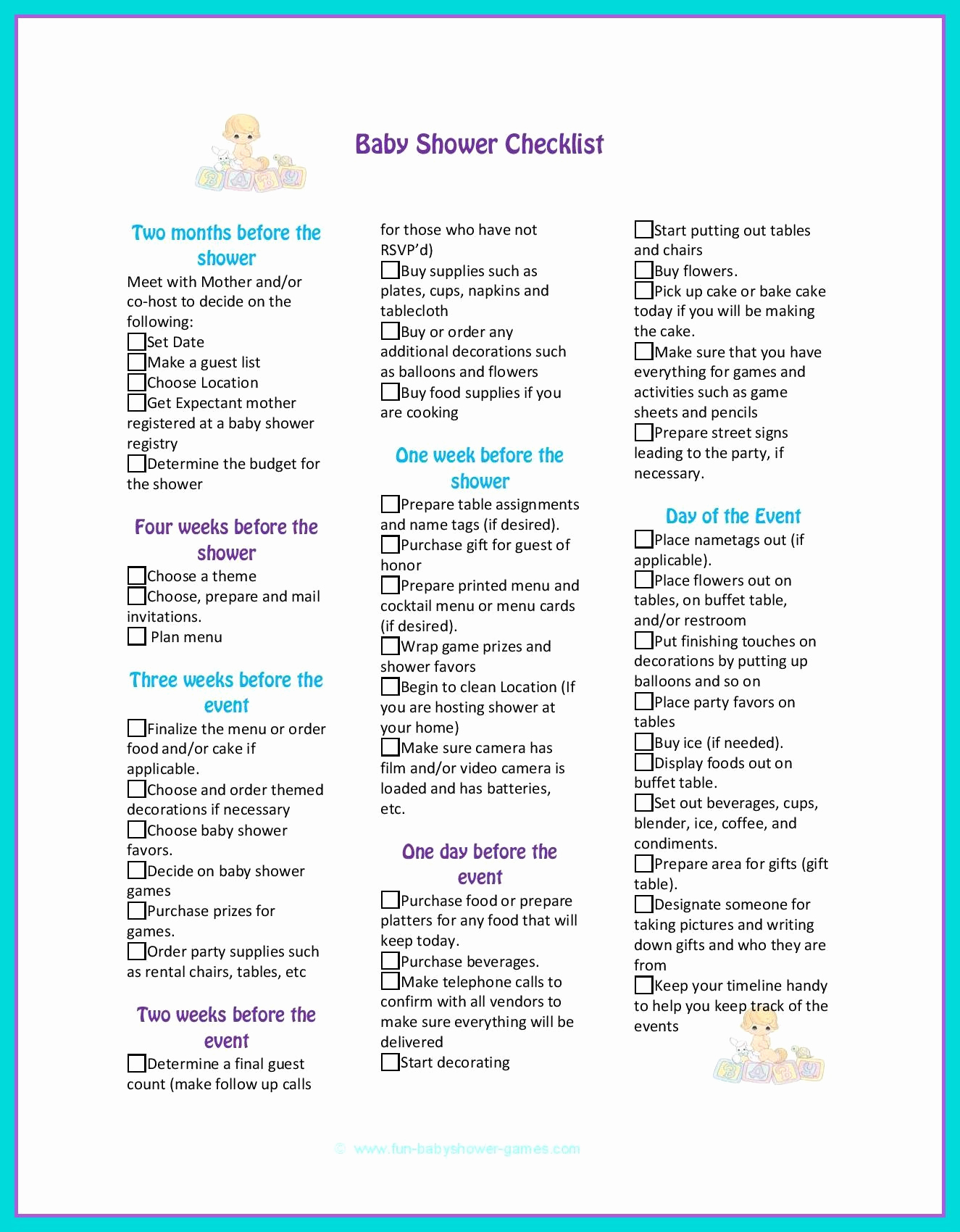 Baby Shower to Do List Awesome Baby Shower Checklist to Help Plan the Perfect Baby Shower