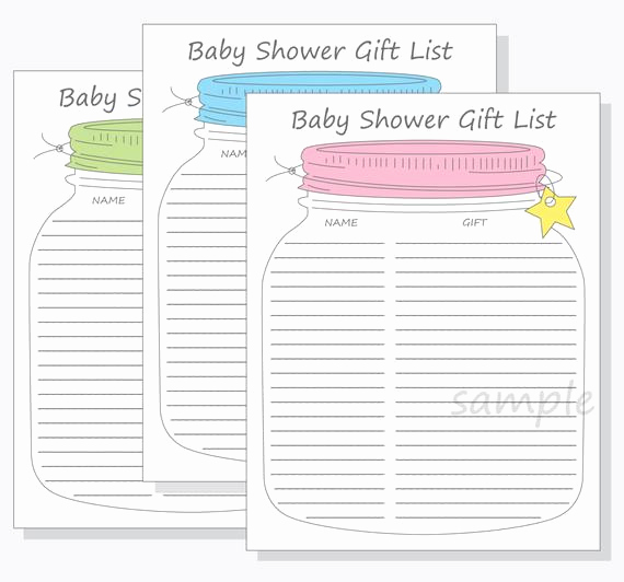 Baby Shower to Do List Awesome Baby Shower Guest Gift List Printable Diy Mason Jar Design