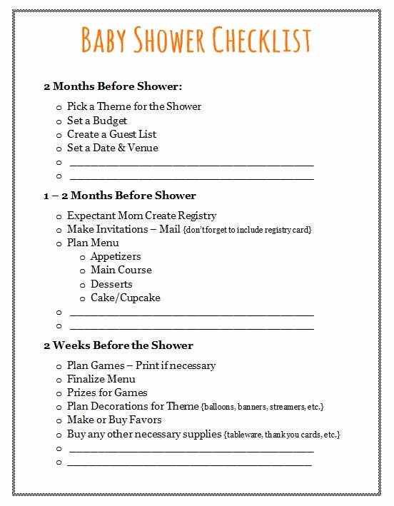 Baby Shower to Do List Fresh 24 Helpful Baby Shower Checklists