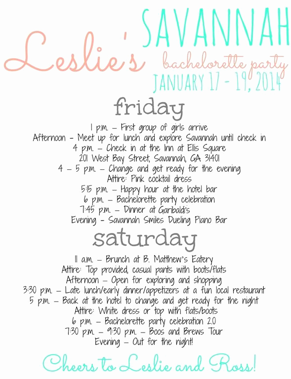 Bachelorette Party Itinerary Template Beautiful 25 Best Ideas About Bachelorette Itinerary On Pinterest