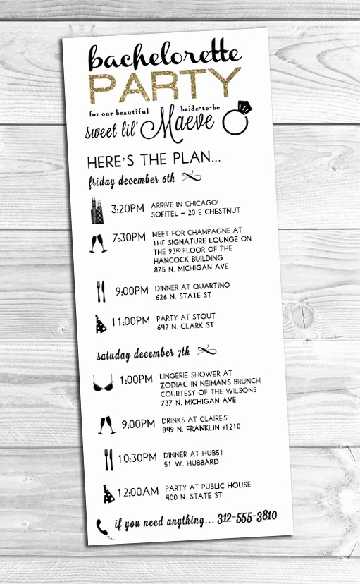 Bachelorette Party Itinerary Template Fresh 25 Best Ideas About Wedding Weekend Itinerary On